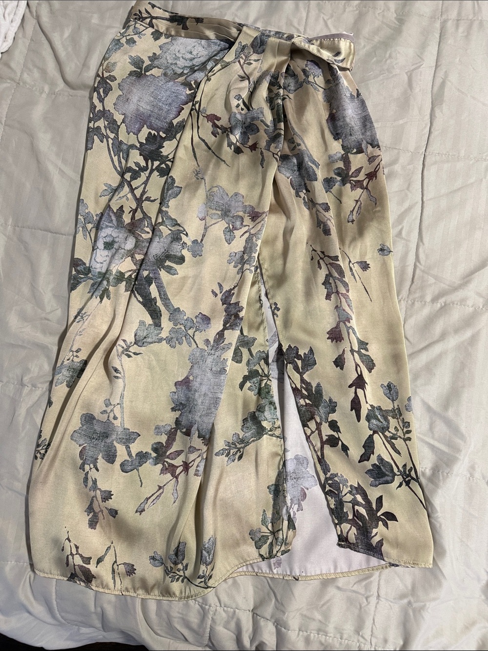 Zara Beige Floral Maxi Skirt